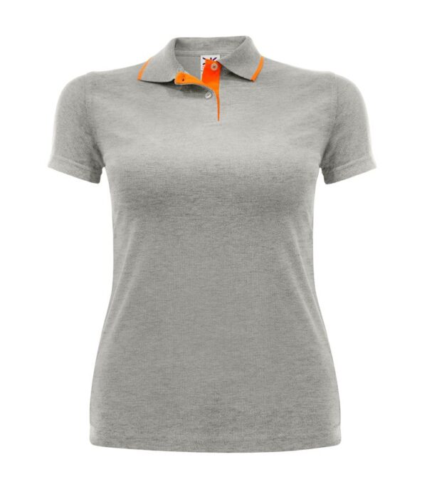 PLAYERA DAMA 770 BLANCO CUELLO NARANJA