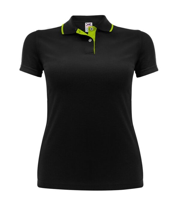 PLAYERA DAMA 770 NEGRO CUELLO VERDE